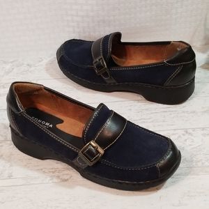 Sonoma Lifestyle Dusty Navy Loafers Sz 8M Leather
